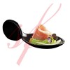 Porcelain Mini Fish Spoon 1 oz. Black - 12/set - $1.33/pc