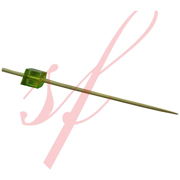 Bamboo Cube Skewer Green 3.5 in. 200/cs - $0.06/pc