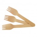 Fourchette Biodegradable en Bois de Pin 16 cm. - 100/cs