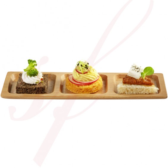 Assiette Trio en Bambou 19 cm. 100/cs