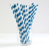 Eco Friendly Paper Straws 7.7 in. Blue 100/Cs