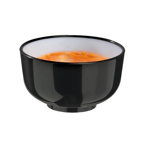 Mini Plastic Bowl Bi-Color 1 oz. Black - 200/cs - $0.29/pc