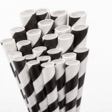 Paille Biodégradables en Papier 19 cm. -Noir -  100/cs
