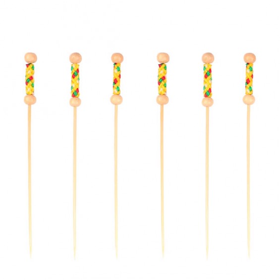 Pearl Bamboo Skewer 4.7 in. Yellow - 2000/cs - $0.04/pc