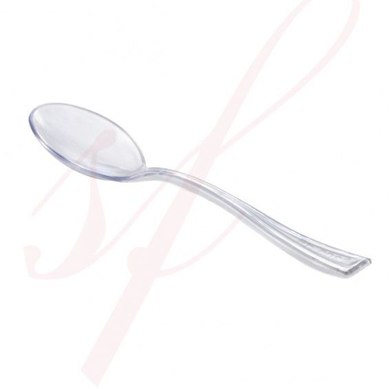 Mini Plastic Spoon Clear 3.9 in. 250/cs - $0.05/pc