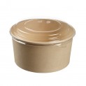 Saladier en Fibres de Bambou 1000 ml. et son couvercle PET - 250/carton.