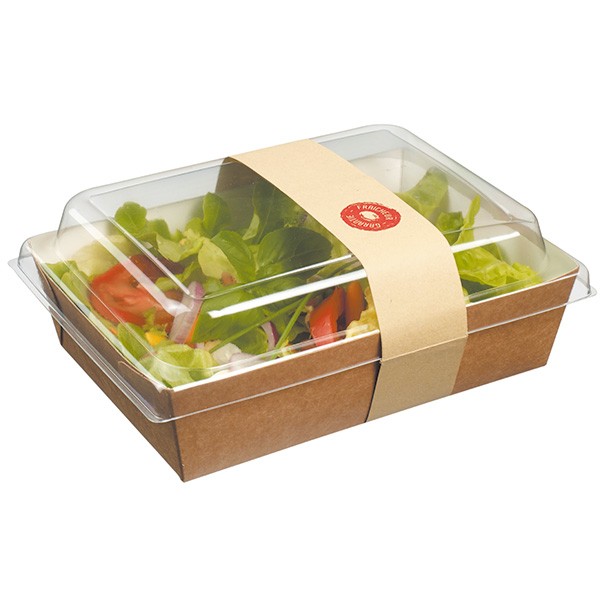 Barquette Fraicheur 1000 ml. avec Couvercle PET et Bague. - 50/sachet