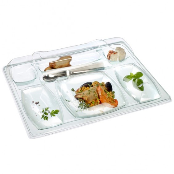 Kit Complet Plateau Repas Recyclable - 50/Carton