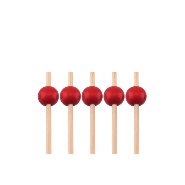 Pique Bambou boule rouge 15 cm. 2000/cs - $0.019/pc