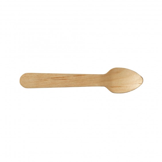 Mini Cuillère 9,5 cm en Bois Biodégradable - 100/cs